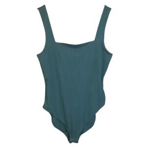 Old Navy Womens Dark Green Square Neck Wide Strap Tank Top Body Suit Size XL NWT
